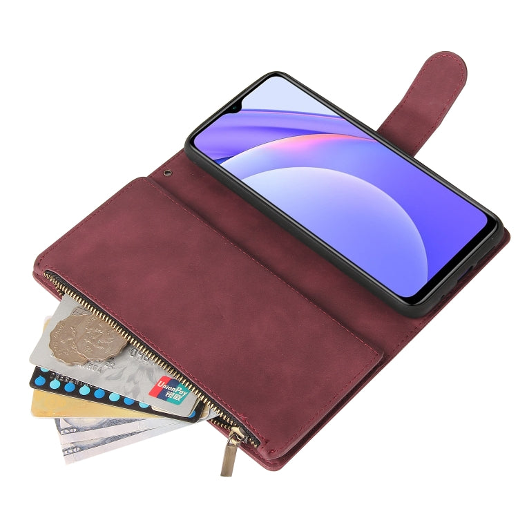 For Xiaomi Redmi Note 9 4G Multifunctional Phone Leather Case with Card Slot & Holder & Zipper Wallet & Photo Frame