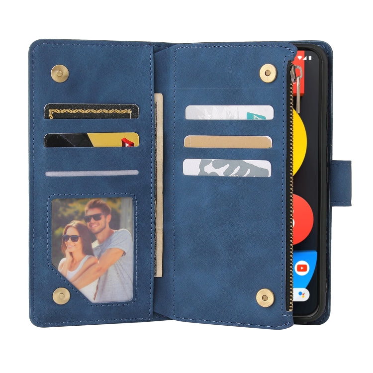 For Google Pixel 5a 5G Multifunctional Phone Leather Case with Card Slot & Holder & Zipper Wallet & Photo Frame