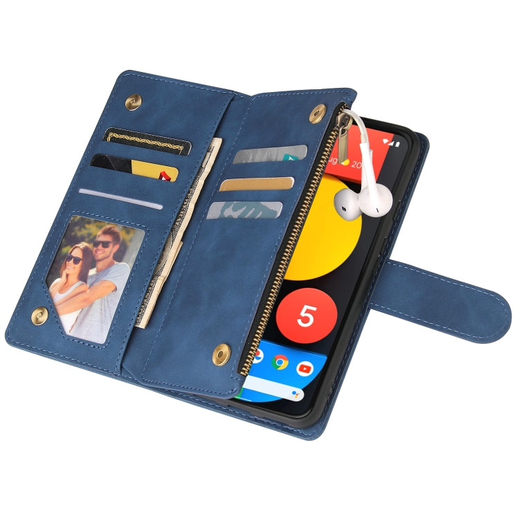 For Google Pixel 5a 5G Multifunctional Phone Leather Case with Card Slot & Holder & Zipper Wallet & Photo Frame