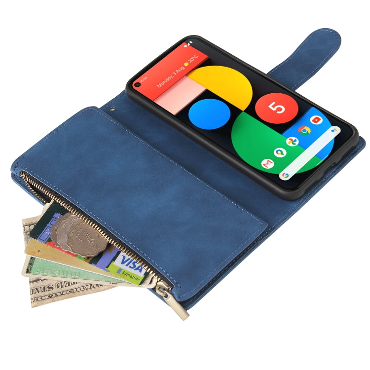 For Google Pixel 5a 5G Multifunctional Phone Leather Case with Card Slot & Holder & Zipper Wallet & Photo Frame