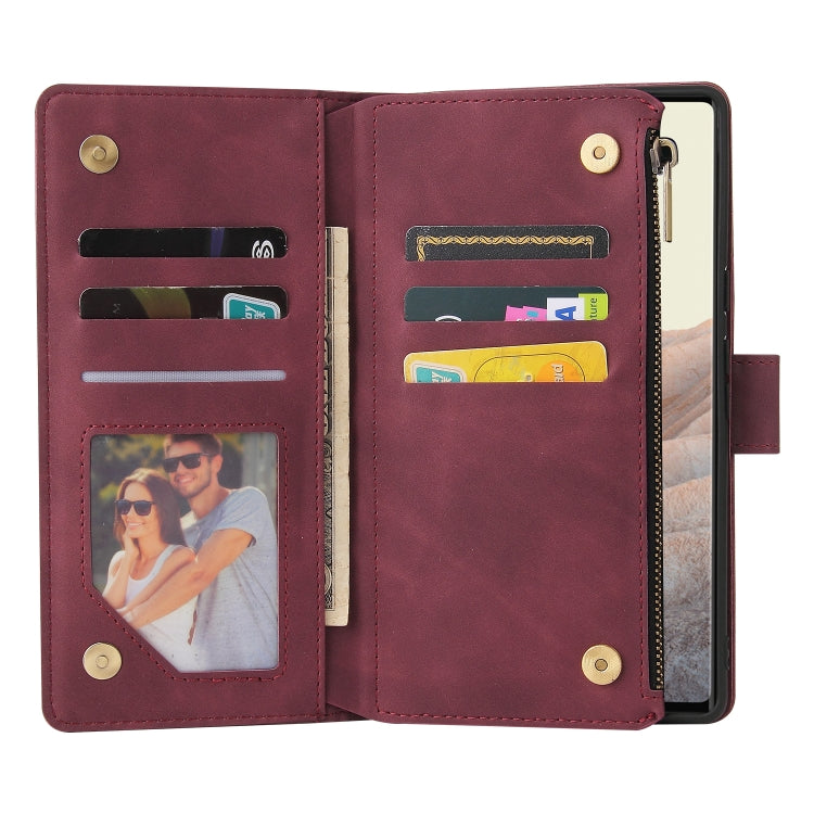 For Google Pixel 6 Pro Multifunctional Phone Leather Case with Card Slot & Holder & Zipper Wallet & Photo Frame