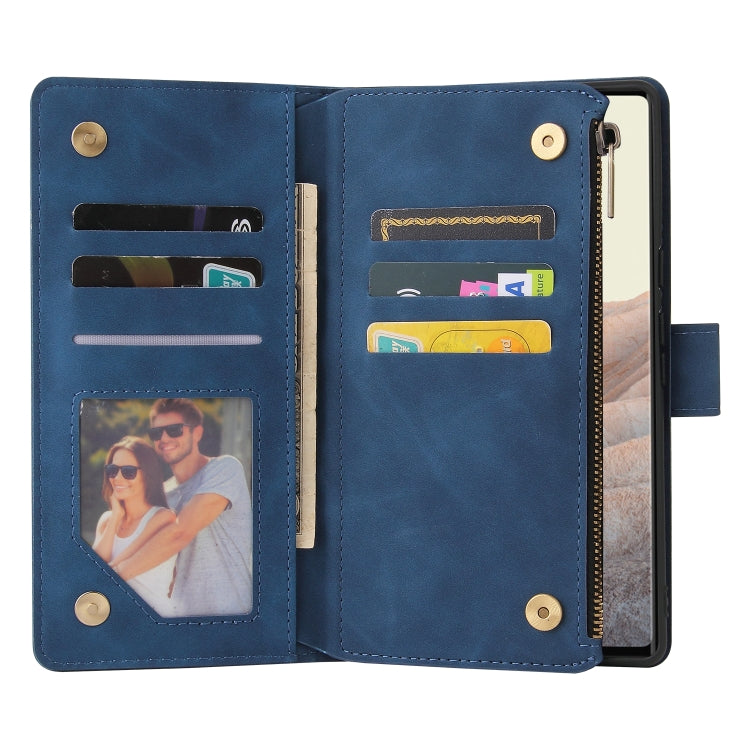 For Google Pixel 6 Pro Multifunctional Phone Leather Case with Card Slot & Holder & Zipper Wallet & Photo Frame
