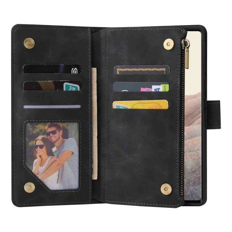 For Google Pixel 6 Pro Multifunctional Phone Leather Case with Card Slot & Holder & Zipper Wallet & Photo Frame
