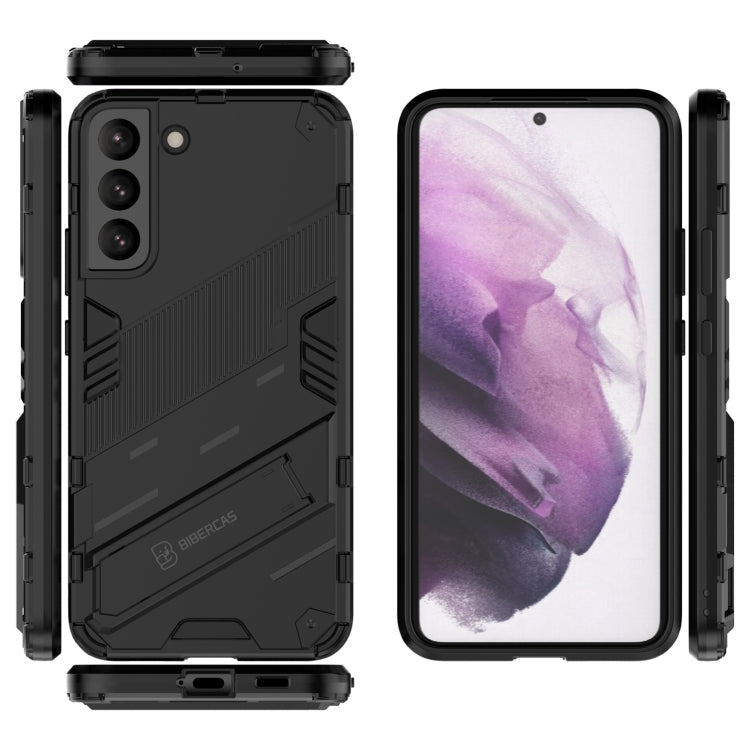 For Samsung Galaxy S22+ 5G Punk Armor 2 in 1 PC + TPU Shockproof Phone Case with Invisible Holder
