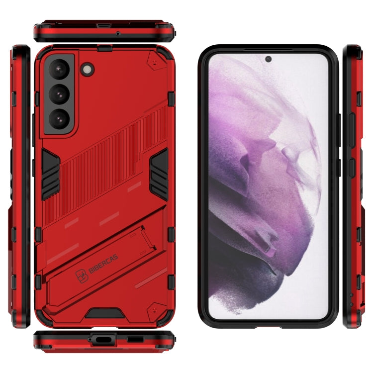 For Samsung Galaxy S22+ 5G Punk Armor 2 in 1 PC + TPU Shockproof Phone Case with Invisible Holder