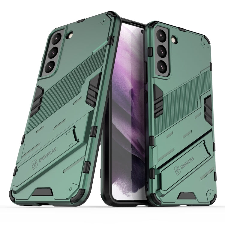 For Samsung Galaxy S22+ 5G Punk Armor 2 in 1 PC + TPU Shockproof Phone Case with Invisible Holder