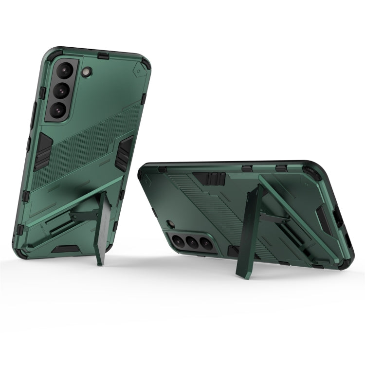 For Samsung Galaxy S22+ 5G Punk Armor 2 in 1 PC + TPU Shockproof Phone Case with Invisible Holder