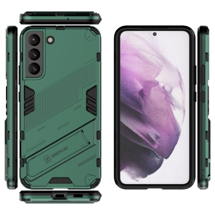 For Samsung Galaxy S22+ 5G Punk Armor 2 in 1 PC + TPU Shockproof Phone Case with Invisible Holder