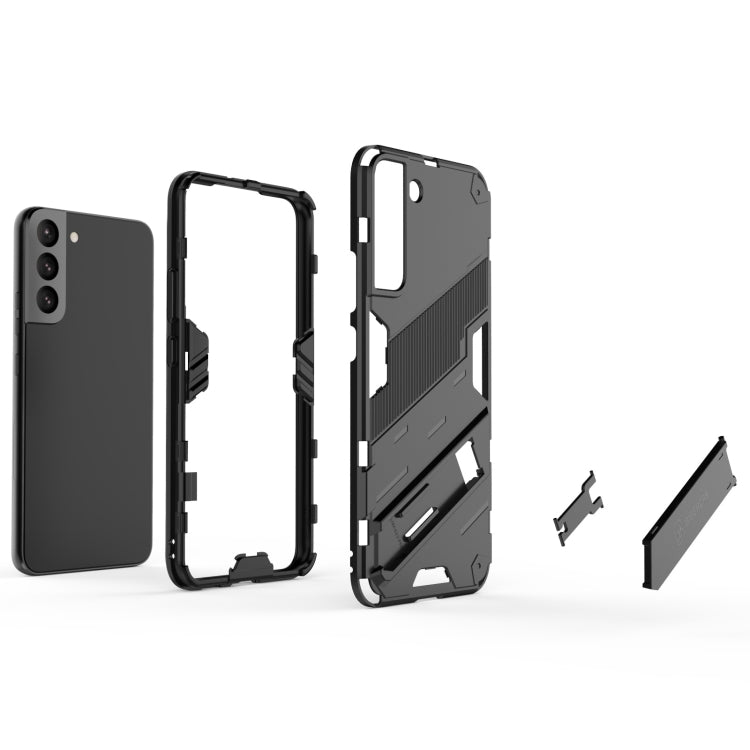 For Samsung Galaxy S22+ 5G Punk Armor 2 in 1 PC + TPU Shockproof Phone Case with Invisible Holder