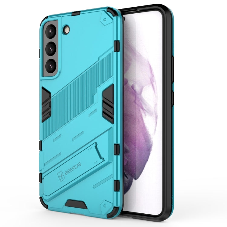 For Samsung Galaxy S22+ 5G Punk Armor 2 in 1 PC + TPU Shockproof Phone Case with Invisible Holder