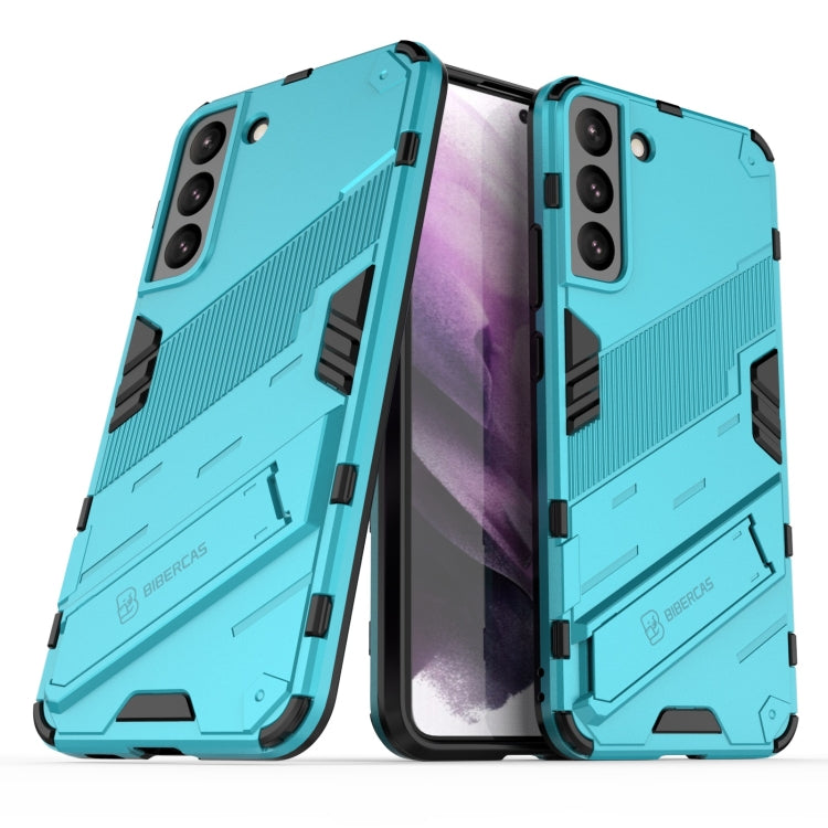 For Samsung Galaxy S22+ 5G Punk Armor 2 in 1 PC + TPU Shockproof Phone Case with Invisible Holder