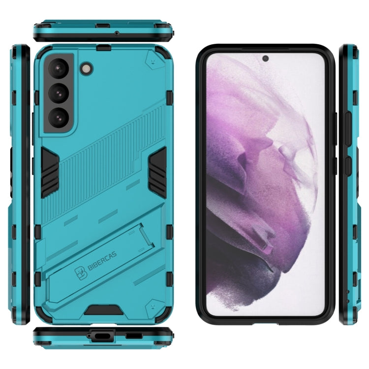 For Samsung Galaxy S22+ 5G Punk Armor 2 in 1 PC + TPU Shockproof Phone Case with Invisible Holder