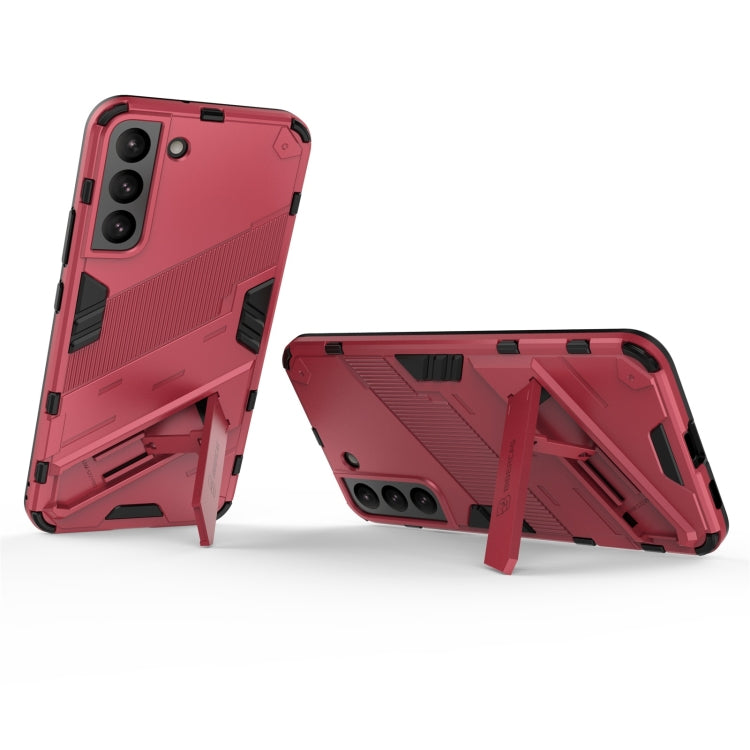 For Samsung Galaxy S22+ 5G Punk Armor 2 in 1 PC + TPU Shockproof Phone Case with Invisible Holder