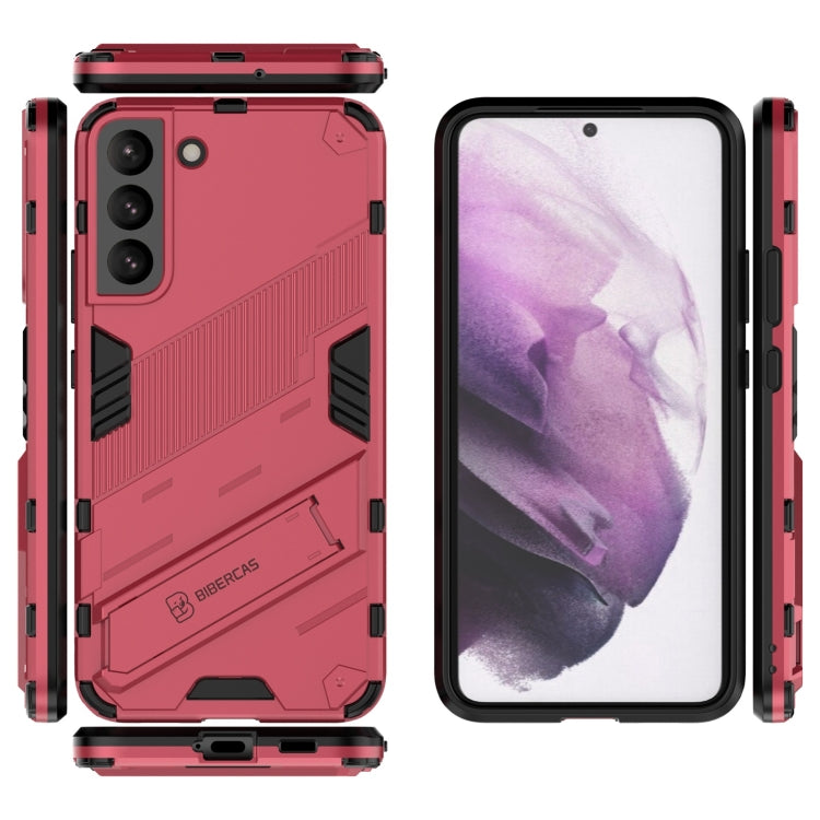 For Samsung Galaxy S22+ 5G Punk Armor 2 in 1 PC + TPU Shockproof Phone Case with Invisible Holder