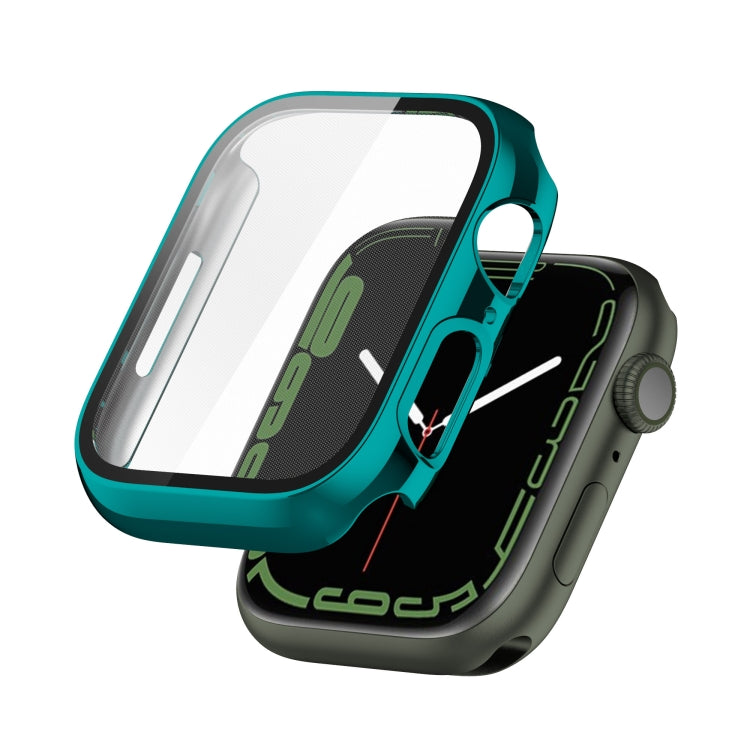 Electroplating Shockproof PC Protective Case with Tempered Glass Film For Apple Watch Series 9 / 8 / 7