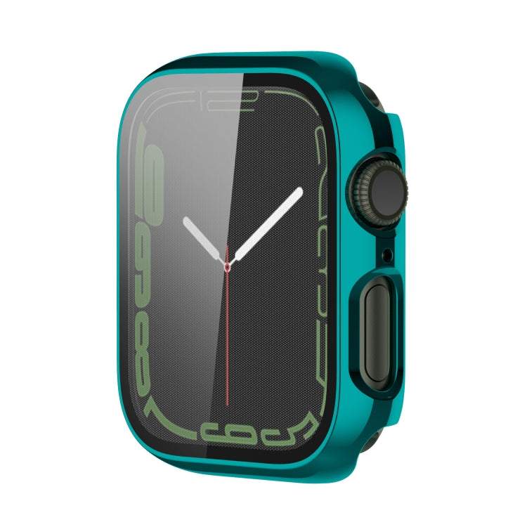 Electroplating Shockproof PC Protective Case with Tempered Glass Film For Apple Watch Series 9 / 8 / 7