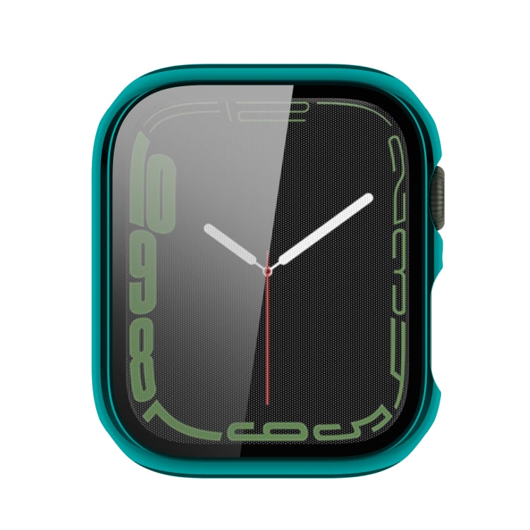 Electroplating Shockproof PC Protective Case with Tempered Glass Film For Apple Watch Series 9 / 8 / 7