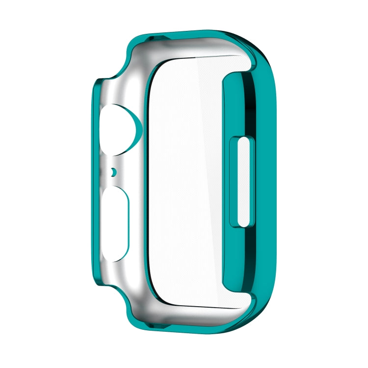 Electroplating Shockproof PC Protective Case with Tempered Glass Film For Apple Watch Series 9 / 8 / 7