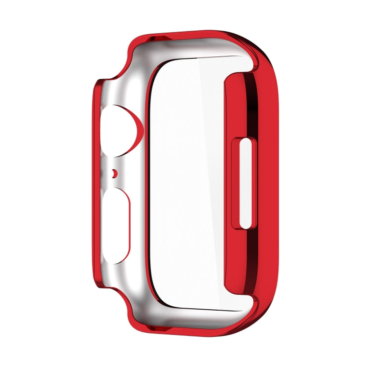 Electroplating Shockproof PC Protective Case with Tempered Glass Film For Apple Watch Series 9 / 8 / 7