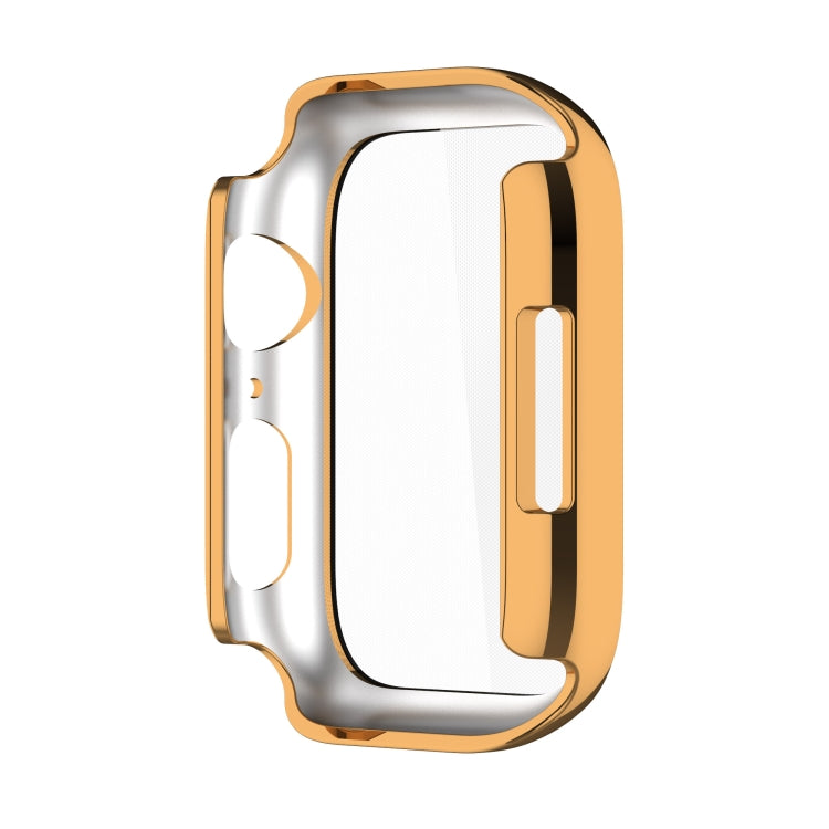 Electroplating Shockproof PC Protective Case with Tempered Glass Film For Apple Watch Series 9 / 8 / 7