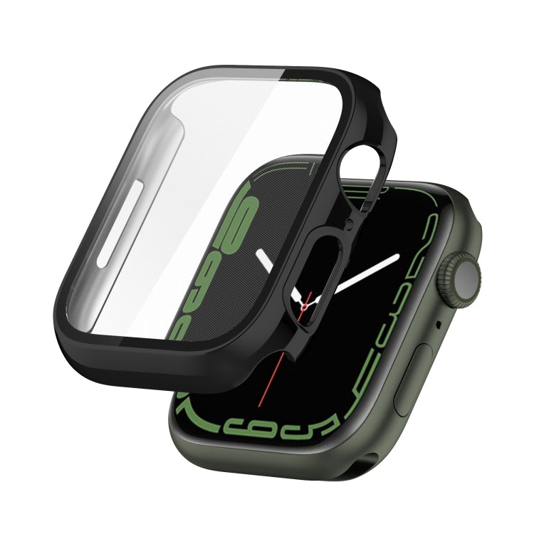 Electroplating Shockproof PC Protective Case with Tempered Glass Film For Apple Watch Series 9 / 8 / 7