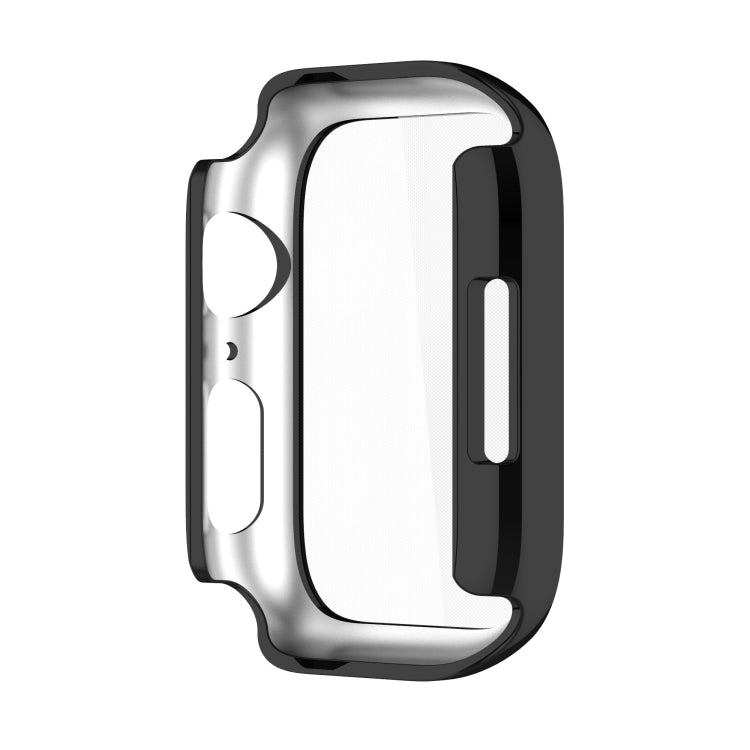 Electroplating Shockproof PC Protective Case with Tempered Glass Film For Apple Watch Series 9 / 8 / 7