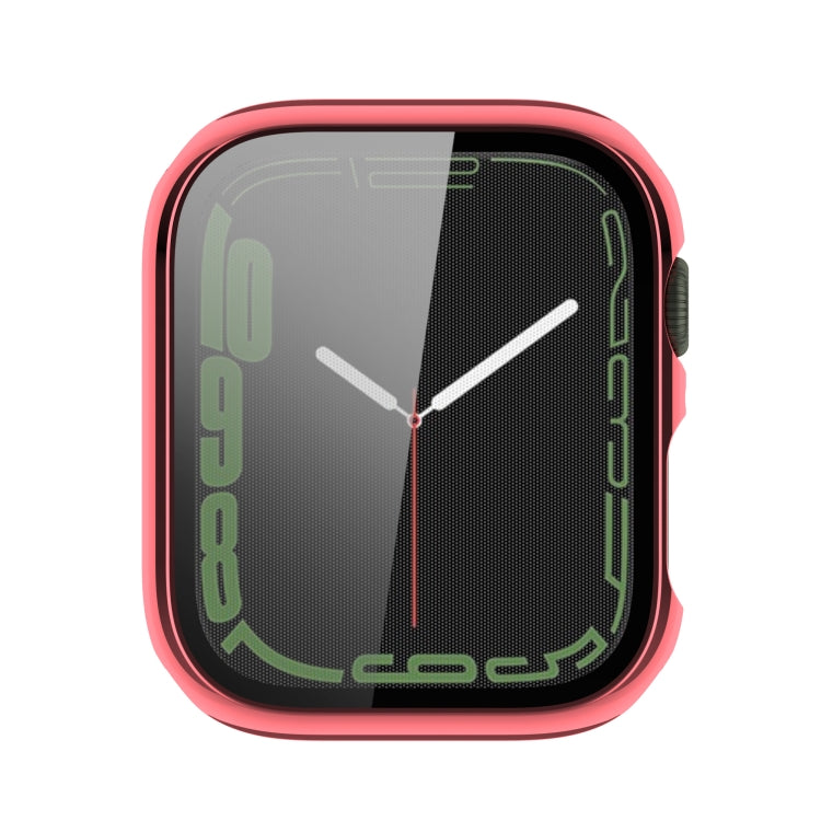Electroplating Shockproof PC Protective Case with Tempered Glass Film For Apple Watch Series 9 / 8 / 7