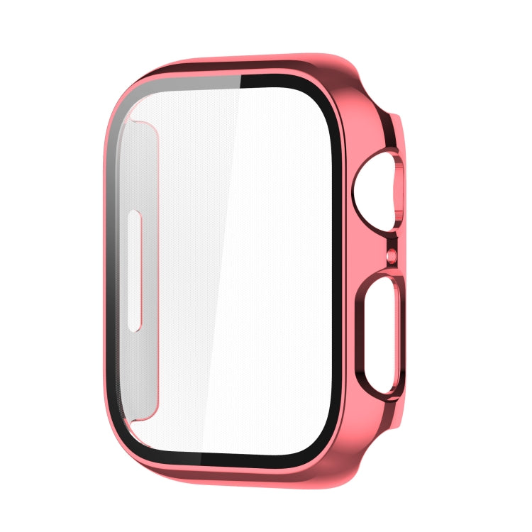 Electroplating Shockproof PC Protective Case with Tempered Glass Film For Apple Watch Series 9 / 8 / 7