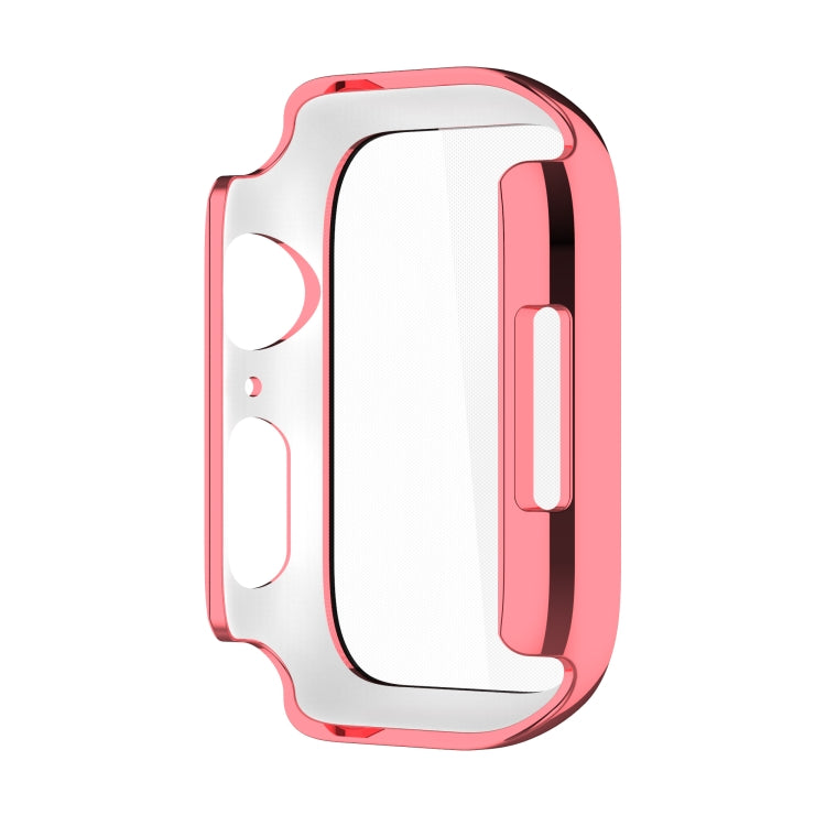 Electroplating Shockproof PC Protective Case with Tempered Glass Film For Apple Watch Series 9 / 8 / 7