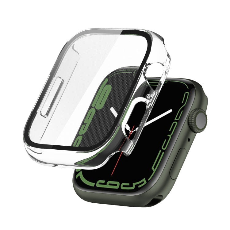 Electroplating Shockproof PC Protective Case with Tempered Glass Film For Apple Watch Series 9 / 8 / 7