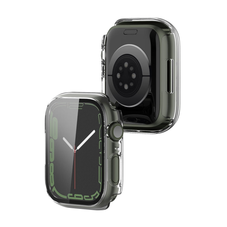 Electroplating Shockproof PC Protective Case with Tempered Glass Film For Apple Watch Series 9 / 8 / 7