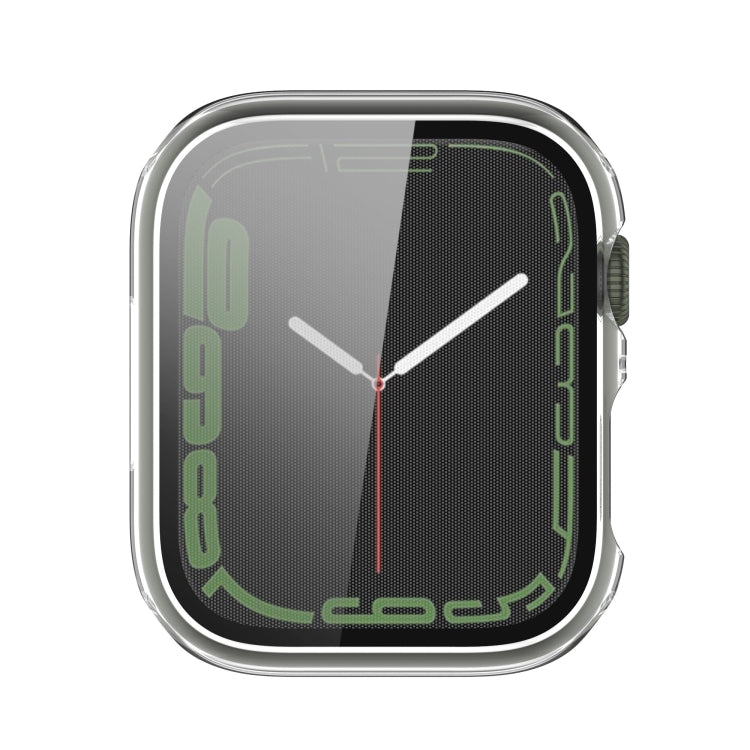 Electroplating Shockproof PC Protective Case with Tempered Glass Film For Apple Watch Series 9 / 8 / 7