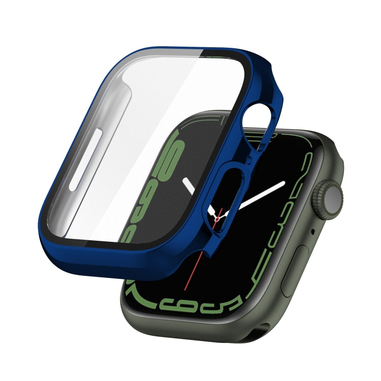 Electroplating Shockproof PC Protective Case with Tempered Glass Film For Apple Watch Series 9 / 8 / 7