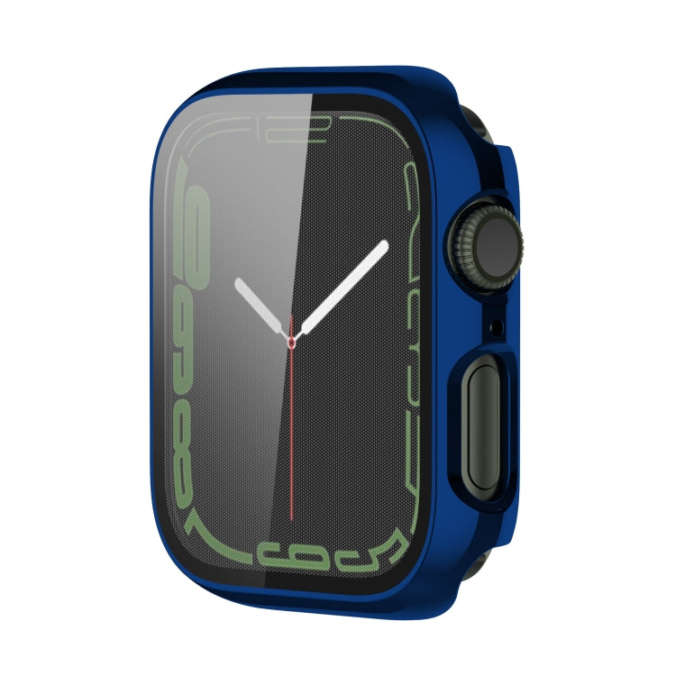 Electroplating Shockproof PC Protective Case with Tempered Glass Film For Apple Watch Series 9 / 8 / 7
