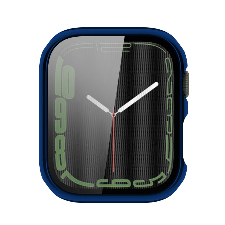 Electroplating Shockproof PC Protective Case with Tempered Glass Film For Apple Watch Series 9 / 8 / 7