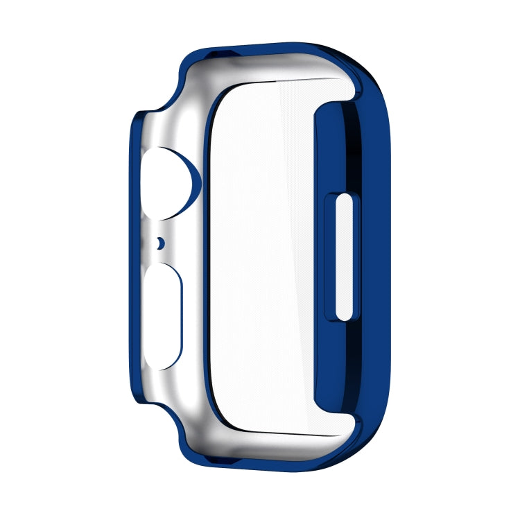 Electroplating Shockproof PC Protective Case with Tempered Glass Film For Apple Watch Series 9 / 8 / 7