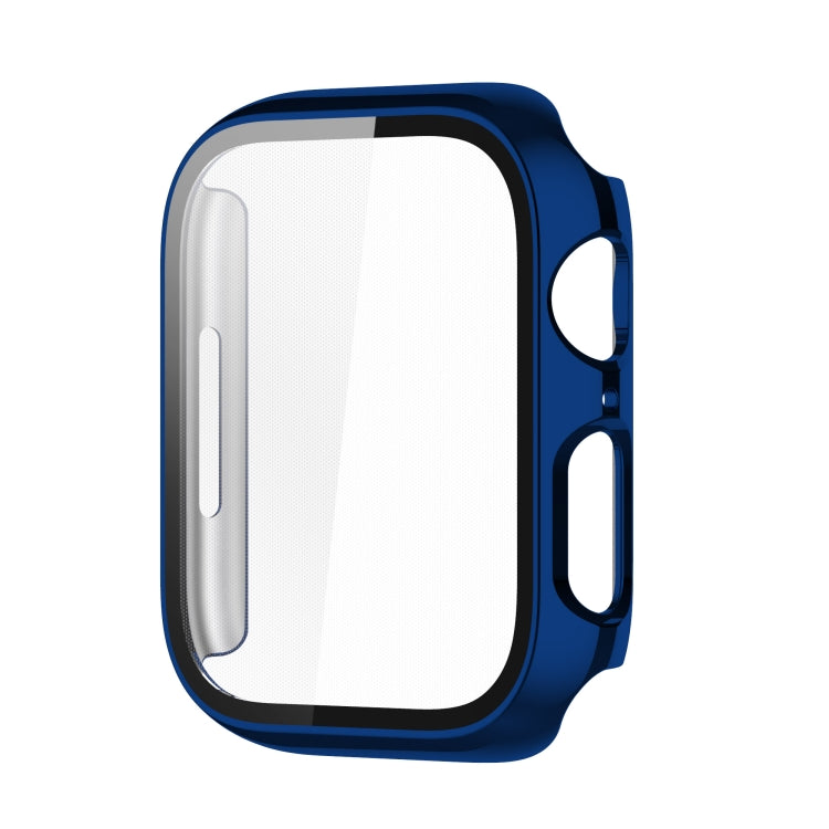 Electroplating Shockproof PC Protective Case with Tempered Glass Film For Apple Watch Series 9 / 8 / 7