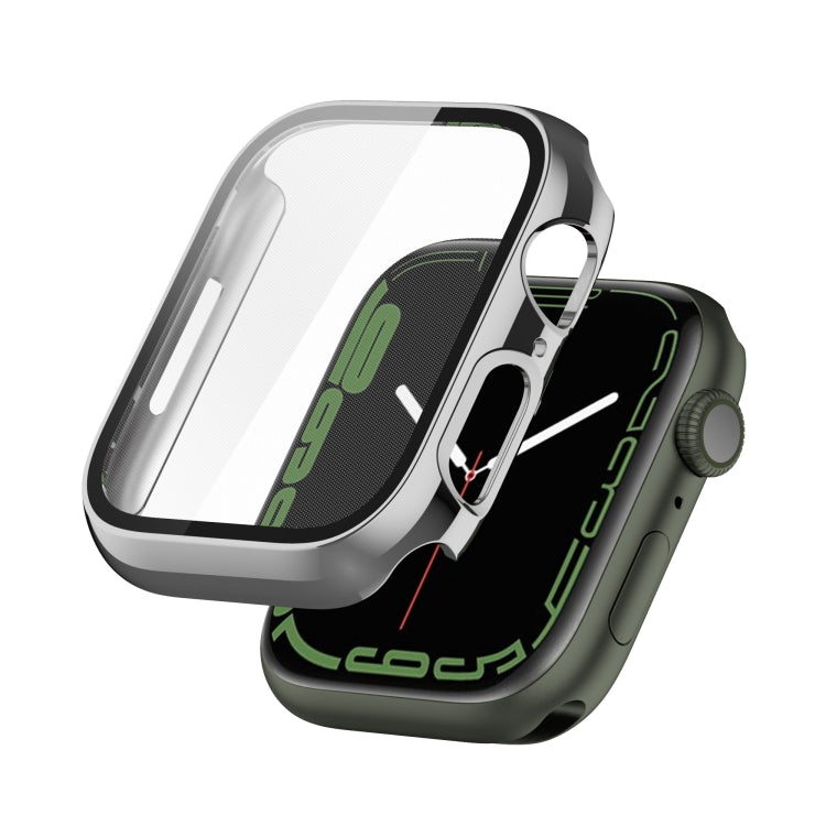Electroplating Shockproof PC Protective Case with Tempered Glass Film For Apple Watch Series 9 / 8 / 7
