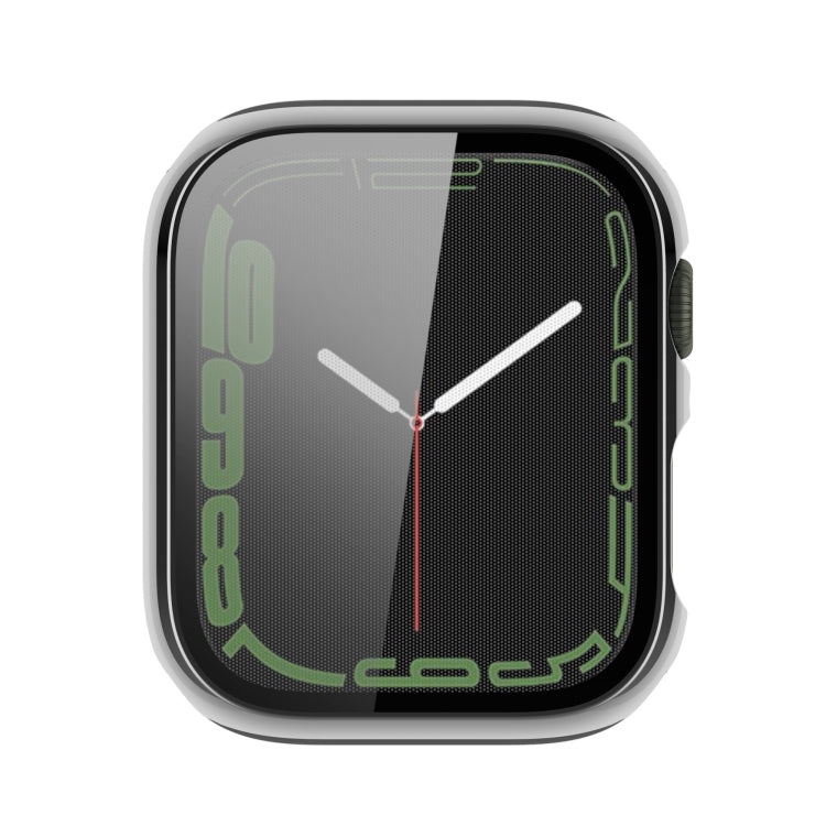 Electroplating Shockproof PC Protective Case with Tempered Glass Film For Apple Watch Series 9 / 8 / 7
