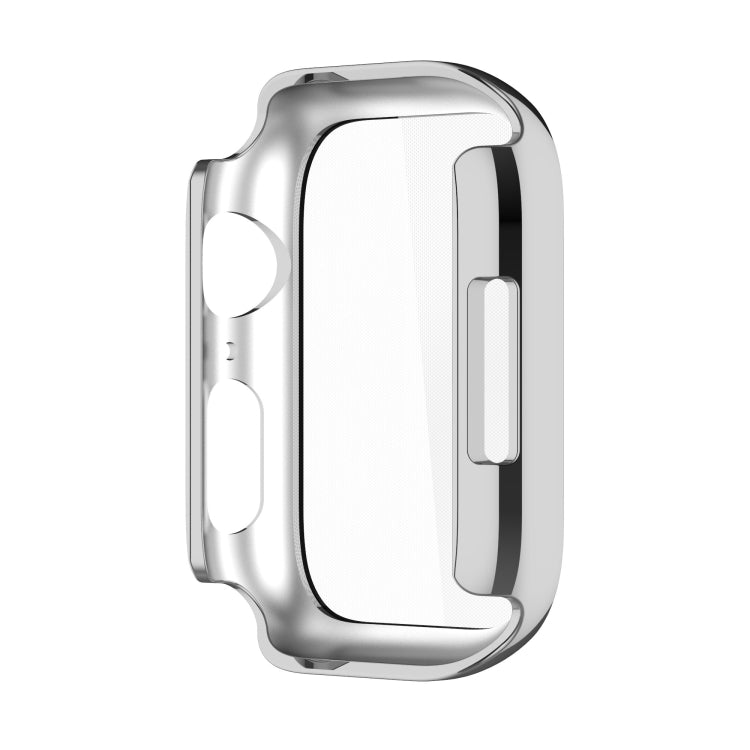 Electroplating Shockproof PC Protective Case with Tempered Glass Film For Apple Watch Series 9 / 8 / 7