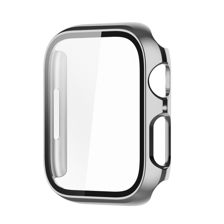 Electroplating Shockproof PC Protective Case with Tempered Glass Film For Apple Watch Series 9 / 8 / 7