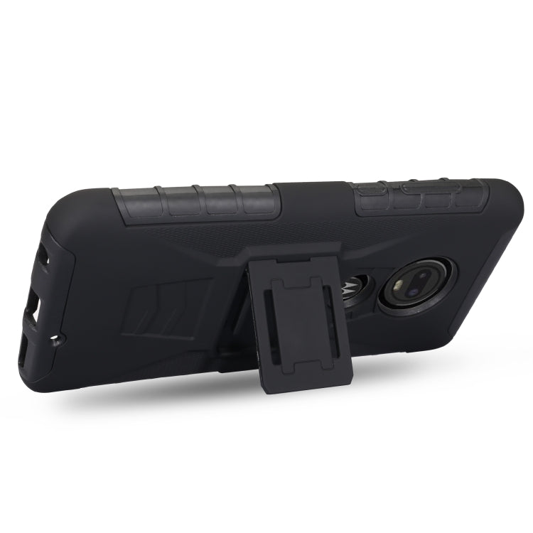 For Motorola Moto E5 Plus PC + Silicone Back Clip Sliding Sleeve Protective Case(Black)