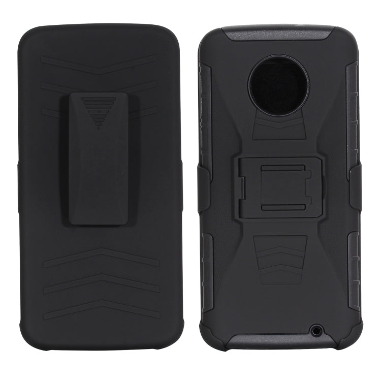 For Motorola Moto G6 Plus PC + Silicone Back Clip Sliding Sleeve Protective Case(Black)