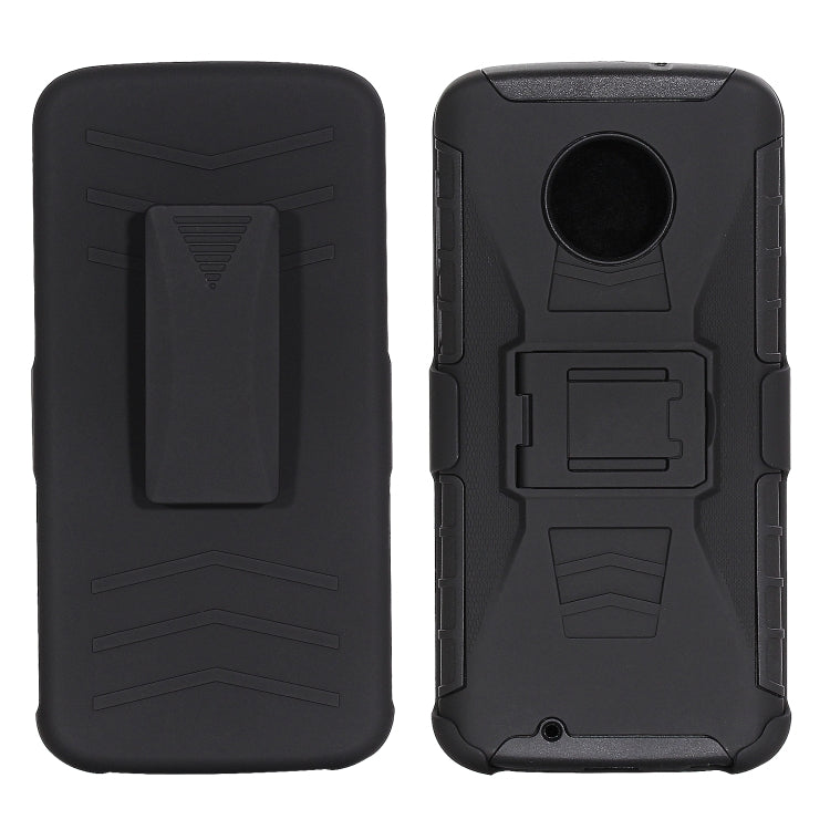 For Motorola Moto G6 PC + Silicone Back Clip Sliding Sleeve Protective Case(Black)
