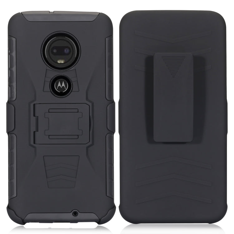 For Motorola Moto G7 Play PC + Silicone Back Clip Sliding Sleeve Protective Case(Black)