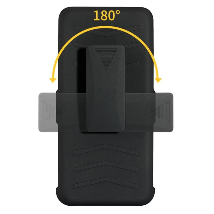 For Motorola Moto G7 PC + Silicone Back Clip Sliding Sleeve Protective Case(Black)