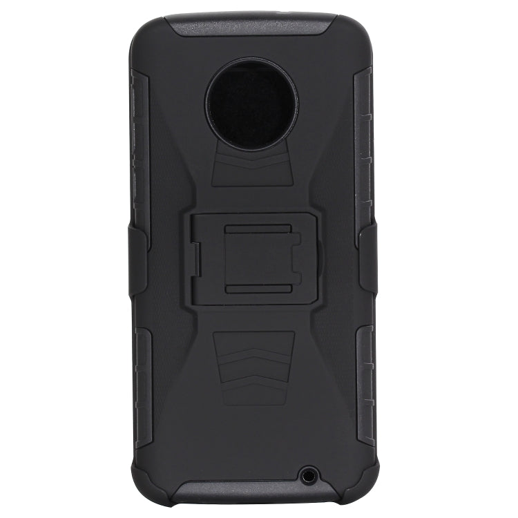 For Motorola Moto X4 PC + Silicone Back Clip Sliding Sleeve Protective Case(Black)