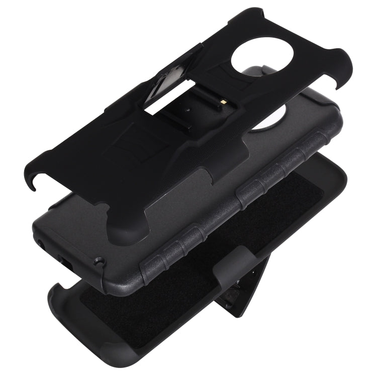 For Motorola Moto X4 PC + Silicone Back Clip Sliding Sleeve Protective Case(Black)