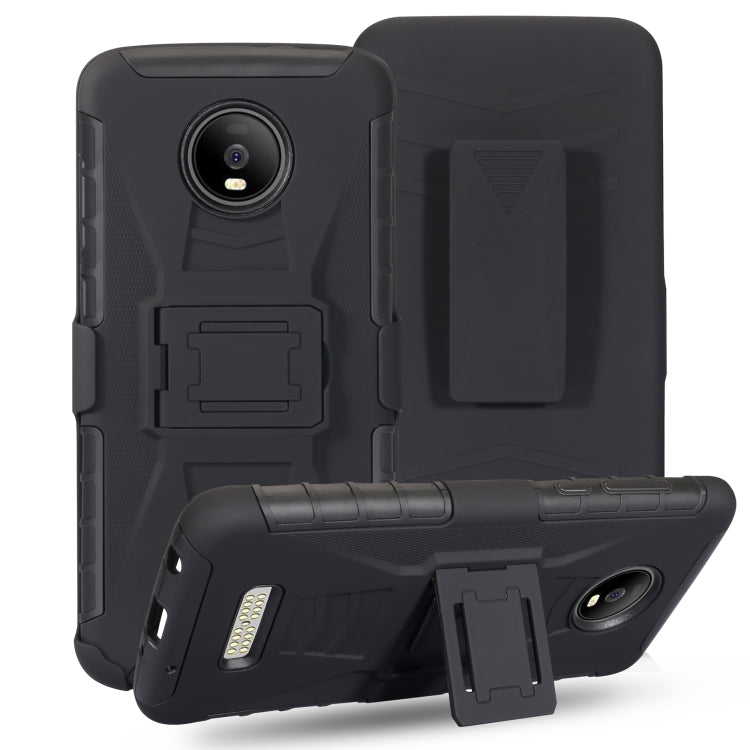 For Motorola Moto Z3 / Z3 Play PC + Silicone Back Clip Sliding Sleeve Protective Case(Black)