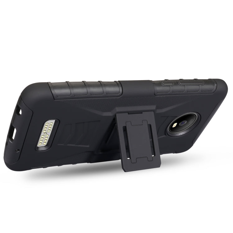 For Motorola Moto Z3 / Z3 Play PC + Silicone Back Clip Sliding Sleeve Protective Case(Black)